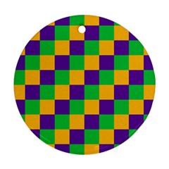 Mardi Gras Checkers Ornament (round) by PhotoNOLA