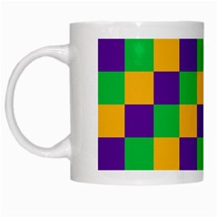 Mardi Gras Checkers White Mugs by PhotoNOLA