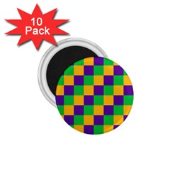 Mardi Gras Checkers 1 75  Magnets (10 Pack)  by PhotoNOLA