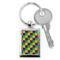 Mardi Gras Checkers Key Chains (rectangle)  by PhotoNOLA