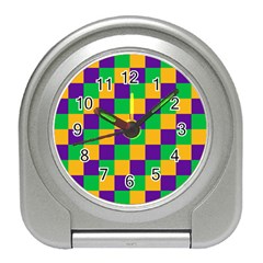 Mardi Gras Checkers Travel Alarm Clocks by PhotoNOLA