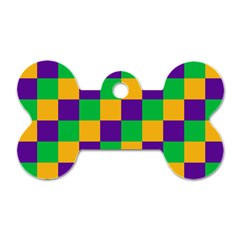 Mardi Gras Checkers Dog Tag Bone (two Sides) by PhotoNOLA