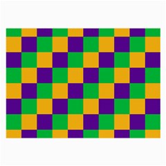 Mardi Gras Checkers Large Glasses Cloth (2-side) by PhotoNOLA