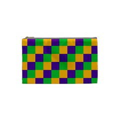 Mardi Gras Checkers Cosmetic Bag (small)  by PhotoNOLA