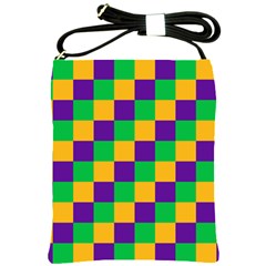 Mardi Gras Checkers Shoulder Sling Bags by PhotoNOLA