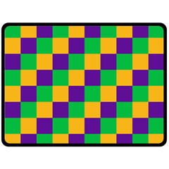 Mardi Gras Checkers Fleece Blanket (large)  by PhotoNOLA