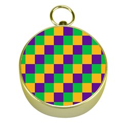 Mardi Gras Checkers Gold Compasses by PhotoNOLA