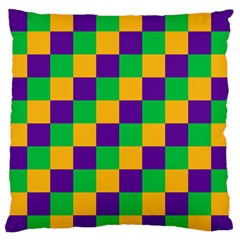 Mardi Gras Checkers Standard Flano Cushion Case (one Side) by PhotoNOLA