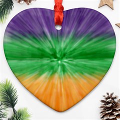 Mardi Gras Tie Die Ornament (heart) by PhotoNOLA