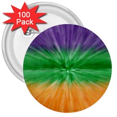 Mardi Gras Tie Die 3  Buttons (100 Pack) 