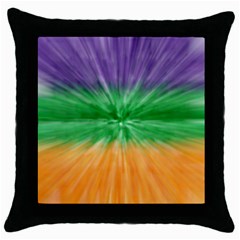 Mardi Gras Tie Die Throw Pillow Case (black) by PhotoNOLA