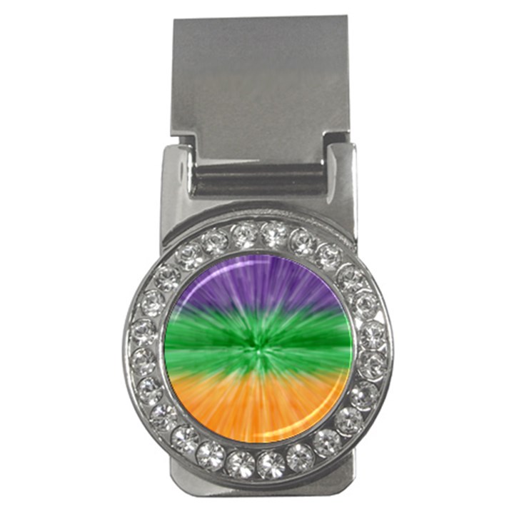 Mardi Gras Tie Die Money Clips (CZ) 