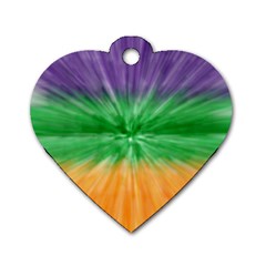 Mardi Gras Tie Die Dog Tag Heart (two Sides) by PhotoNOLA