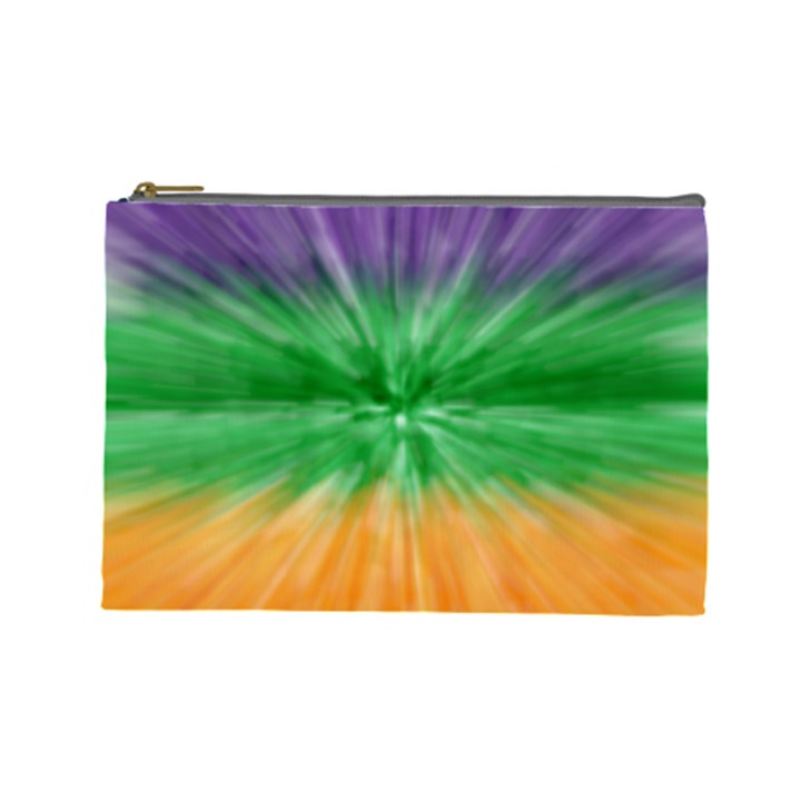 Mardi Gras Tie Die Cosmetic Bag (Large) 