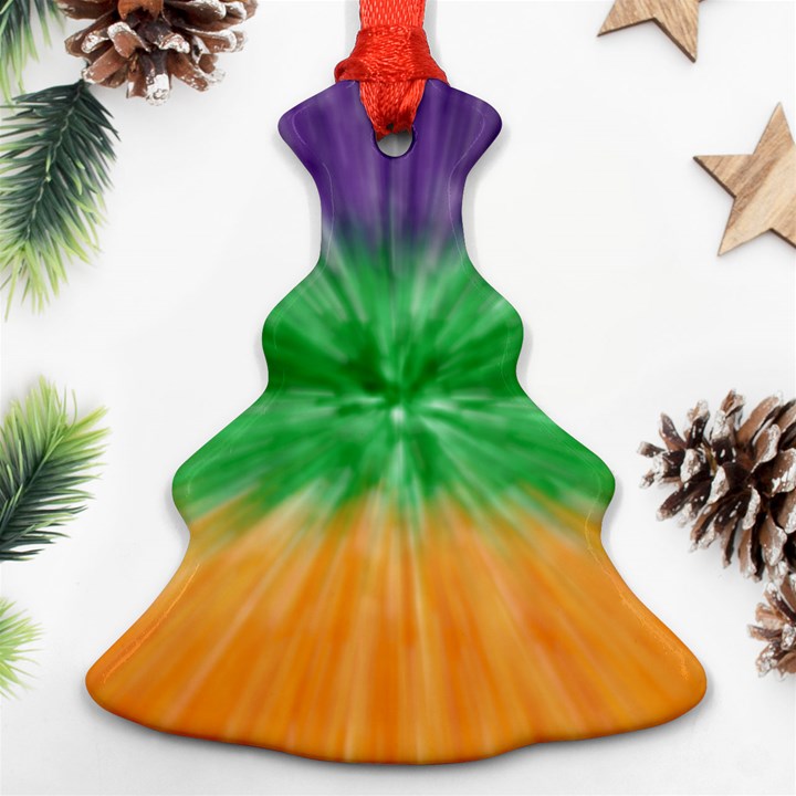 Mardi Gras Tie Die Christmas Tree Ornament (Two Sides)