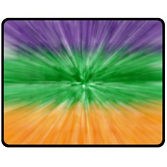 Mardi Gras Tie Die Double Sided Fleece Blanket (medium)  by PhotoNOLA