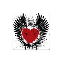 Wings Of Heart Illustration Square Magnet by TastefulDesigns