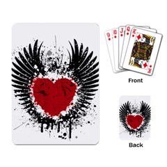 Wings Of Heart Illustration Playing Card by TastefulDesigns