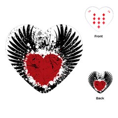 Wings Of Heart Illustration Playing Cards (heart)  by TastefulDesigns