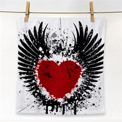 Wings Of Heart Illustration Face Towel by TastefulDesigns