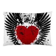 Wings Of Heart Illustration Pillow Case by TastefulDesigns