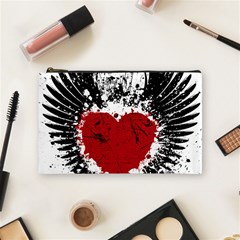 Wings Of Heart Illustration Cosmetic Bag (medium)  by TastefulDesigns