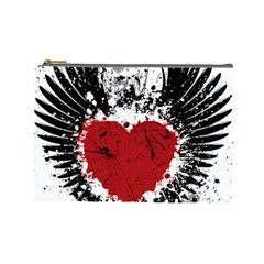 Wings Of Heart Illustration Cosmetic Bag (large)  by TastefulDesigns