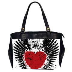 Wings Of Heart Illustration Office Handbags (2 Sides)  by TastefulDesigns