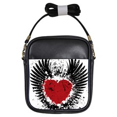 Wings Of Heart Illustration Girls Sling Bags by TastefulDesigns