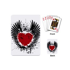 Wings Of Heart Illustration Playing Cards (mini)  by TastefulDesigns