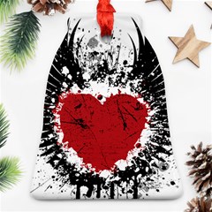 Wings Of Heart Illustration Bell Ornament (two Sides) by TastefulDesigns