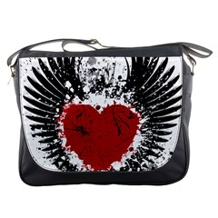 Wings Of Heart Illustration Messenger Bags by TastefulDesigns