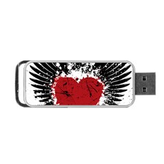 Wings Of Heart Illustration Portable Usb Flash (one Side) by TastefulDesigns