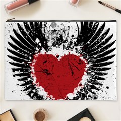 Wings Of Heart Illustration Cosmetic Bag (xxxl)  by TastefulDesigns