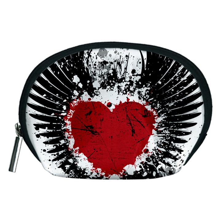 Wings Of Heart Illustration Accessory Pouches (Medium) 