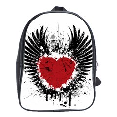 Wings Of Heart Illustration School Bags(large)  by TastefulDesigns