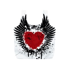 Wings Of Heart Illustration Full Print Recycle Bags (s)  by TastefulDesigns