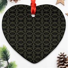 Dark Interlace Tribal  Heart Ornament (two Sides) by dflcprints