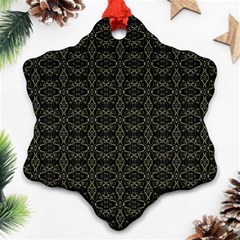 Dark Interlace Tribal  Snowflake Ornament (two Sides) by dflcprints