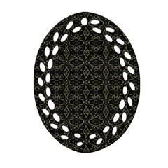 Dark Interlace Tribal  Oval Filigree Ornament (two Sides) by dflcprints