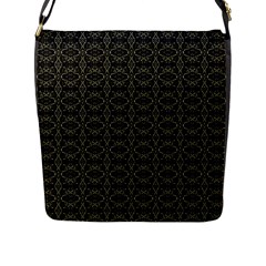 Dark Interlace Tribal  Flap Messenger Bag (l)  by dflcprints