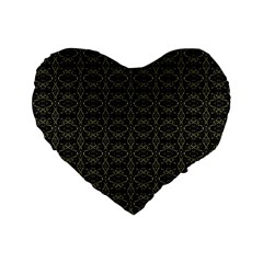 Dark Interlace Tribal  Standard 16  Premium Flano Heart Shape Cushions by dflcprints