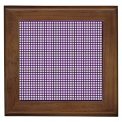 Mardi Gras Purple Plaid Framed Tiles