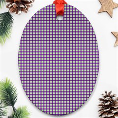 Mardi Gras Purple Plaid Ornament (oval)