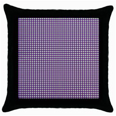 Mardi Gras Purple Plaid Throw Pillow Case (black) by PhotoNOLA