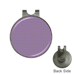 Mardi Gras Purple Plaid Hat Clips With Golf Markers by PhotoNOLA