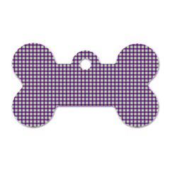 Mardi Gras Purple Plaid Dog Tag Bone (two Sides) by PhotoNOLA