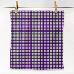 Mardi Gras Purple Plaid Face Towel by PhotoNOLA