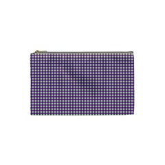 Mardi Gras Purple Plaid Cosmetic Bag (small)  by PhotoNOLA