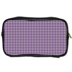 Mardi Gras Purple Plaid Toiletries Bags 2-side by PhotoNOLA